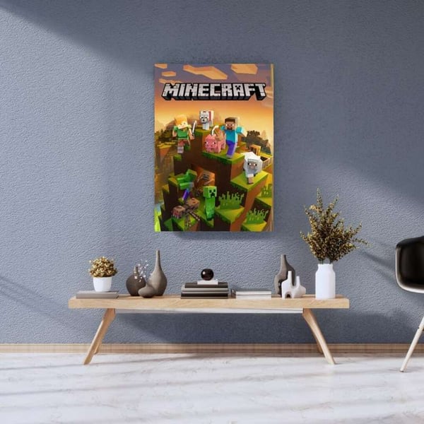 Minecraft Affisch 50x70 cm – Gaming Poster | Spel Väggkonst | Perfekt för Gamer Rum