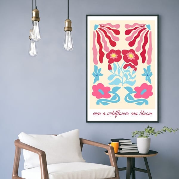 Blomsterplakat 50x70 cm – Blomster Plakat | Botanisk Vægkunst