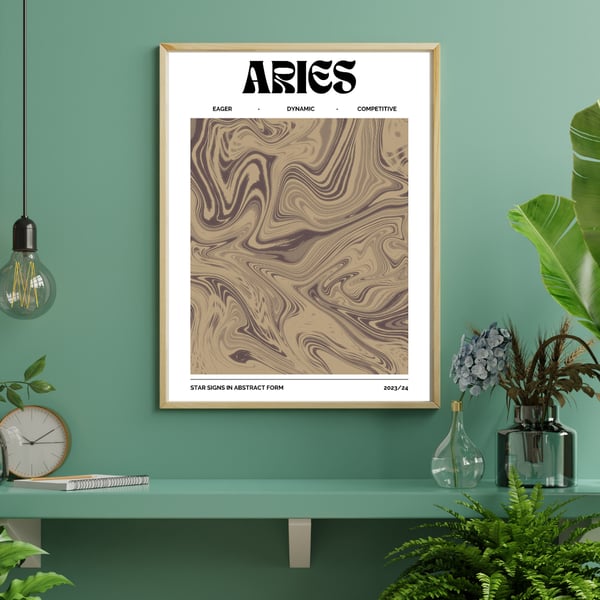Aries Poster | Stjärntecken Poster | Zodiac Väggkonst Storlek | 50x70 cm