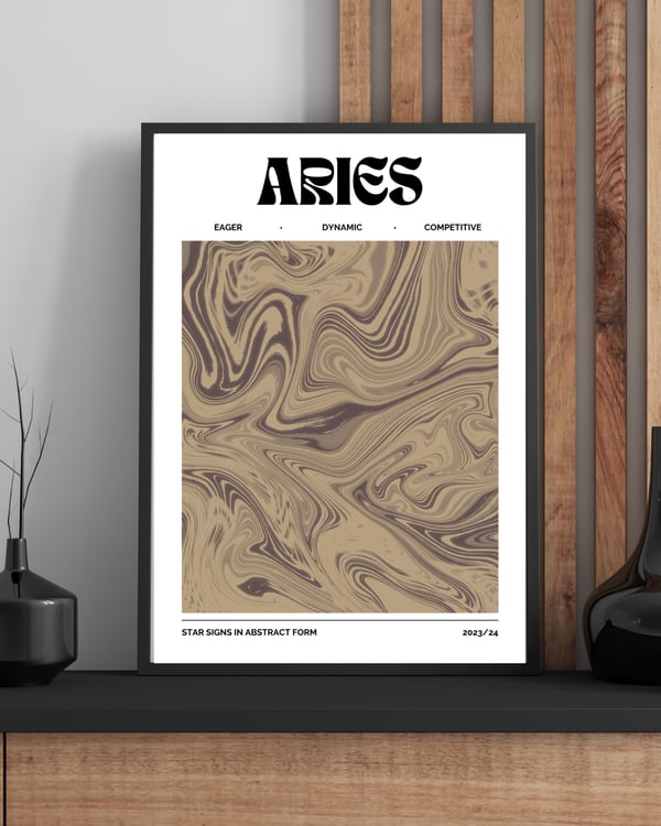 Aries Poster | Stjärntecken Poster | Zodiac Väggkonst Storlek | 50x70 cm