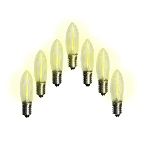 7-pack Klassisk universal LED-lampa för Adventstakar E10 10-55V