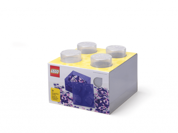 LEGO Genomskinlig glitter klossformad förvaringslåda Vit 4009080