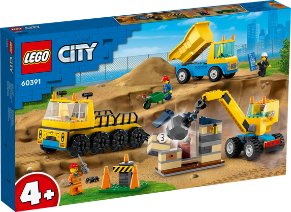 LEGO City 4+ Byggfordon och kran med rivningskula 60391