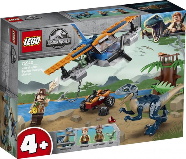 LEGO Jurassic World 4+ Velociraptor: Räddningsuppdrag med biplan