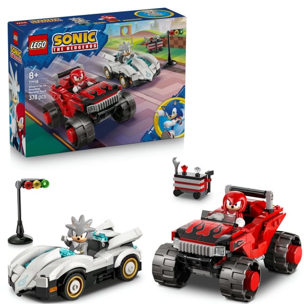 LEGO Sonic Silvers bil mot Knuckles monstertruck 77118