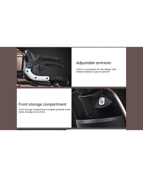 Ekomoto Vista K1 elektrisk promenadscooter med tak, 1000W, 20Ah AC BN