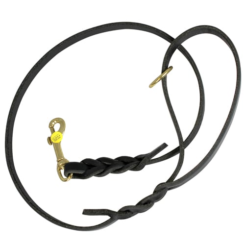 Dog Security Läderkoppel 100 cm x 12 mm, Svart