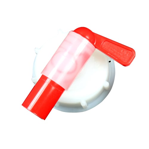 Plastkran 18 mm snabb med avluftning, 61 mm lock