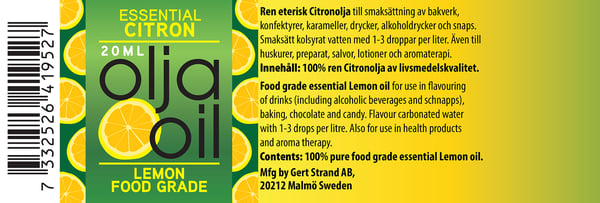 Eterisk olja 20 ml, Citronolja med pipett