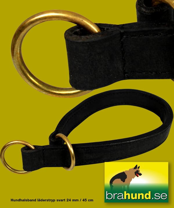 KH Runt läderhalsband, 45 cm x 24 mm