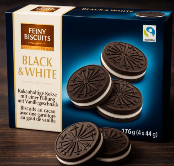 Feiny Biscuits Svartvita kakor 176 g