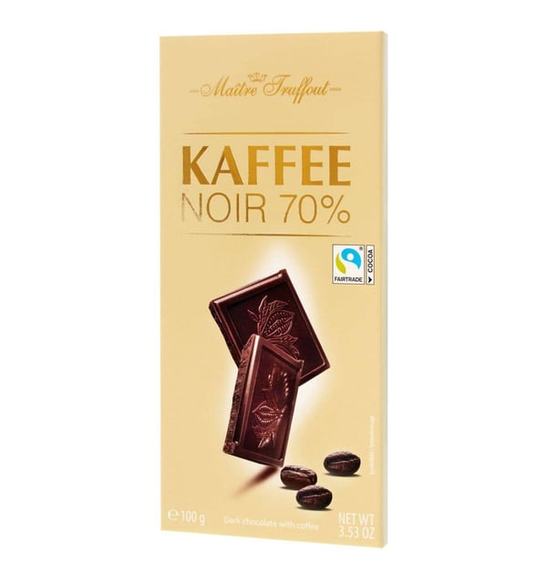 MaitreTruffout Tumma Suklaa 70% Kahvilla 100 g