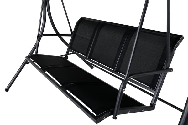 Riippumatto, Musse 3-istuttava Monteral, 130x163x204 cm, Musta
