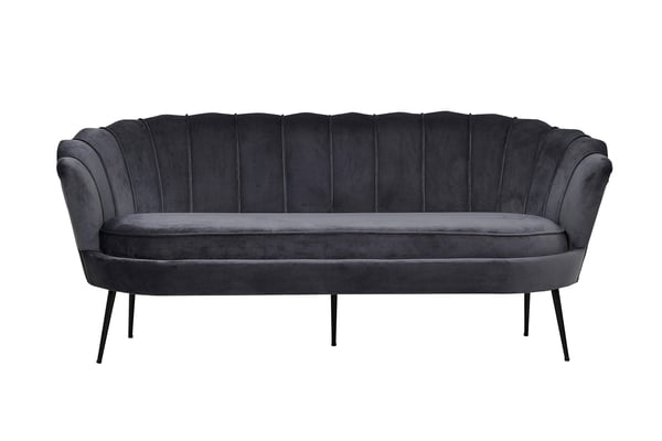 Sohva, Calais 3-istuttava, 180x78 cm, Tummanharmaa
