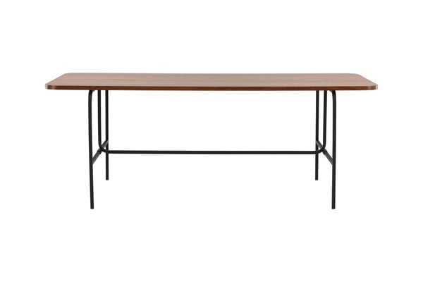 Ruokapöytä, Uno, 75x200x90 cm, Musta/Pähkinä