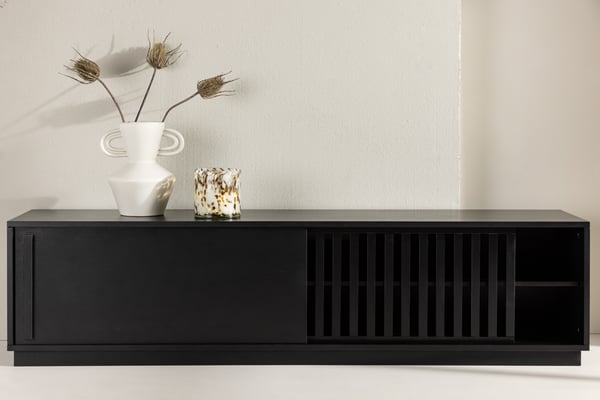 TV-taso, Lugo, 180x45 cm, Musta
