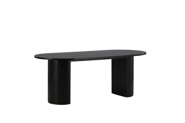 Ruokapöytä, Bianca Oval, 75x200x90 cm, Musta