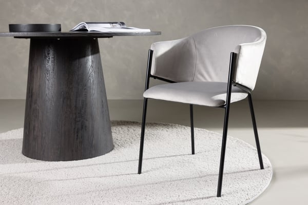 Ruokatuoli, Evelina 2-pack, 62x54x80 cm, Harmaa