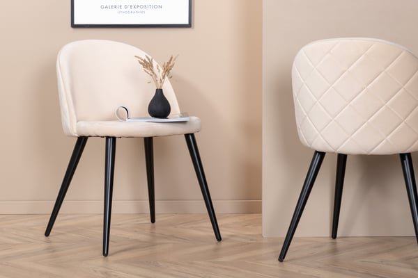 Tuoli, Samettisaumat, 57x76,5x50 cm, Beige
