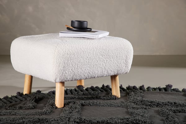 Rahi/Pouf, Salina, 60x60x28 cm, Valkoinen