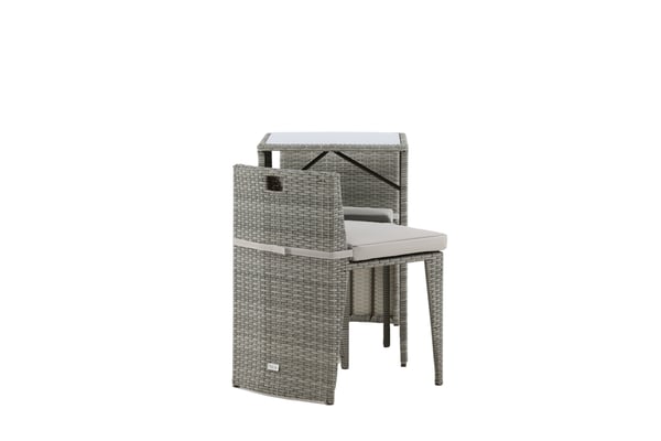 Kahvilasetti, Savanna, Pöytä: 75x66x50 cm Tuoli: 71x55x45 cm, Harmaa