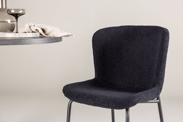 Ruokatuoli, Modesto 2-pack, 55x50x81 cm, Musta