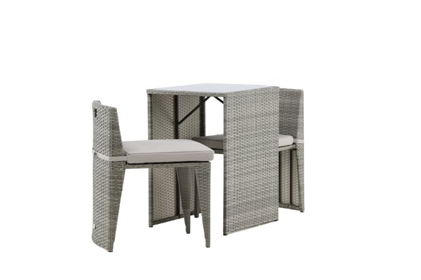Kahvilasetti, Savanna, Pöytä: 75x66x50 cm Tuoli: 71x55x45 cm, Harmaa