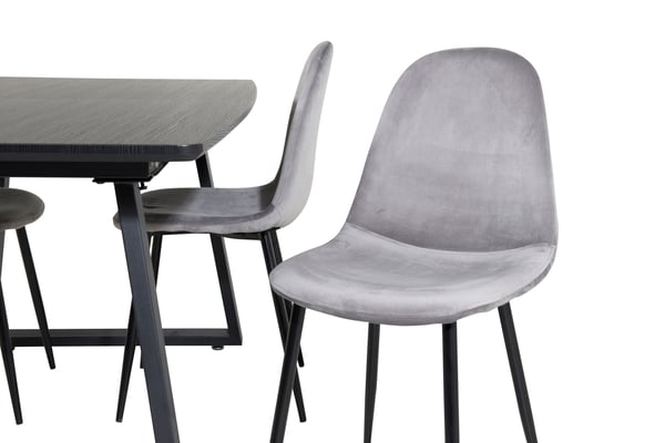 Spisebord og stol sæt, 75x160x85 cm, Sort, Træ