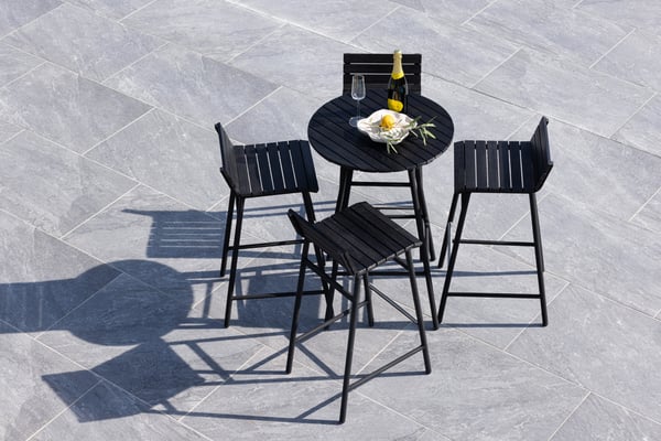 Barset, Mexico, Tuoli: 43x44x91 cm, Pöytä: 65x95 cm, Musta