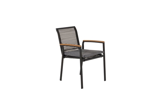 Ruokatuoli, Dallas 2-pack, 63.5x57x83.5 cm, Musta
