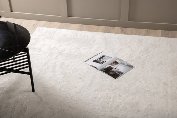 Matto, Nina Polyesteri, 160x230 cm, Valkoinen Matto, Nina Polyesteri, 160x230 cm, Valkoinen