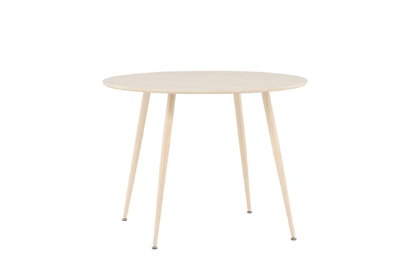 Ruokapöytä, Plaza, ⌀100 cm, valkolakattu