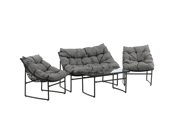 Sohvasetti, Tina, Tuoli: 75x66 cm Sohva: 75x118 cm, Musta
