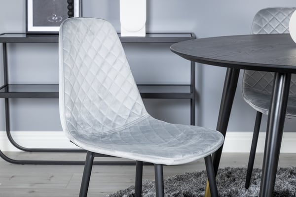 Spisebord og stol sæt, Dipp spisebord, 115x115x75 cm, Sort, MDF