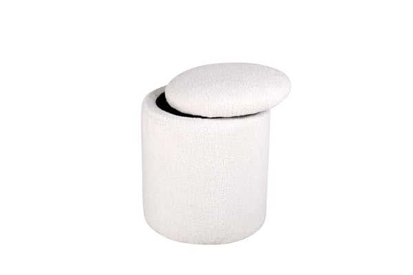 Pouf, Limpen, 40x32 cm, valkoinen