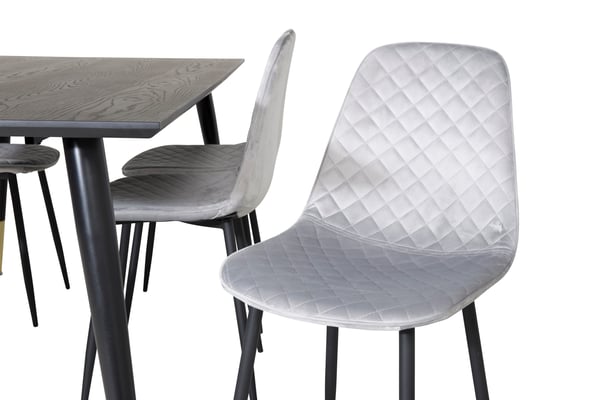 Spisebord og stolesæt, 75x180x90 cm, Sort, MDF