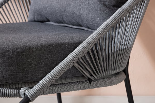 Lounge-tuoli, Lindos 2 kpl, 85x78x73 cm, Harmaa