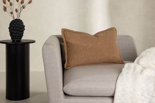 Tyynynpäällinen, Tuva Teddy -karva, 40x60 cm, Beige