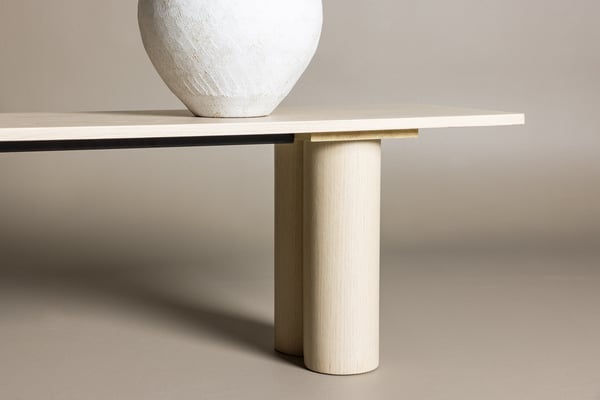Ruokapenkki, Olivia, 180x45x40 cm, valkolakattu