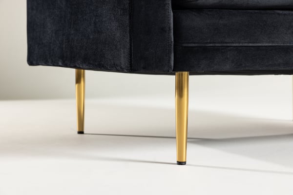 Nojatuoli, Boom Single Chair Velvet, 86x84x110 cm, Musta