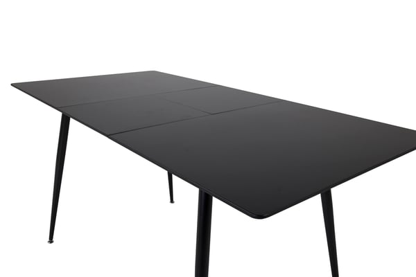 Ruokapöytä, Silar jatkettava, 75x120x80 cm, Musta