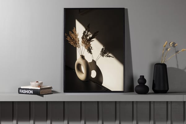 Juliste, Maljakko, 21x30 cm, Beige