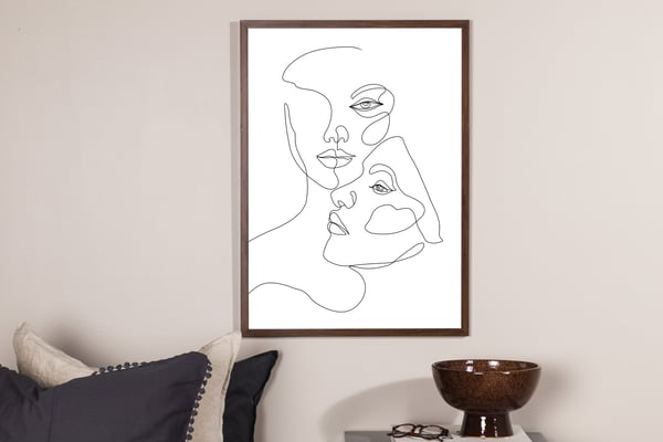 Juliste, Kasvot, 30x40 cm, Valkoinen