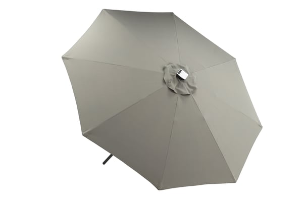 Sateenvarjo LED-valolla, Sabal, 270 cm, Harmaa