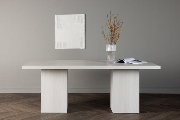 Ruokapöytä, Olga, 200x90 cm, Valkoinen