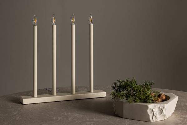 Pöytävalaisin, Lofsdalen adventtikynttilänjalka, beige