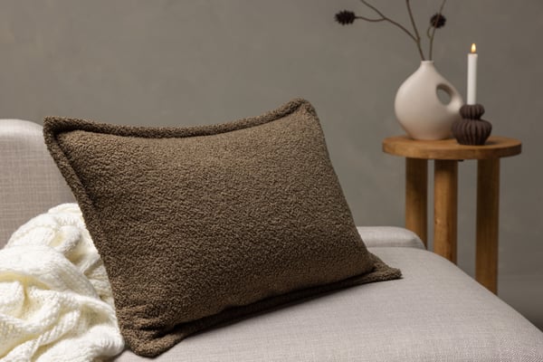 Tyynynpäällinen, Tuva Teddy Karva, 40x60 cm, Ruskea