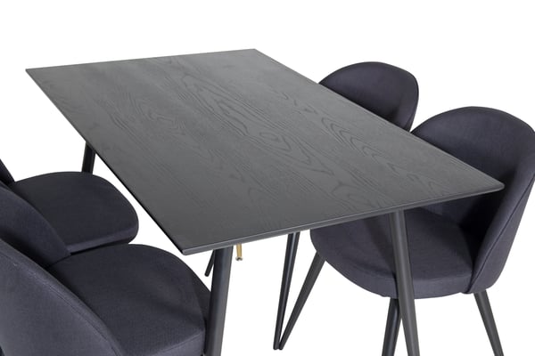 Spisebord og stole sæt, 75x120x85 cm, Sort