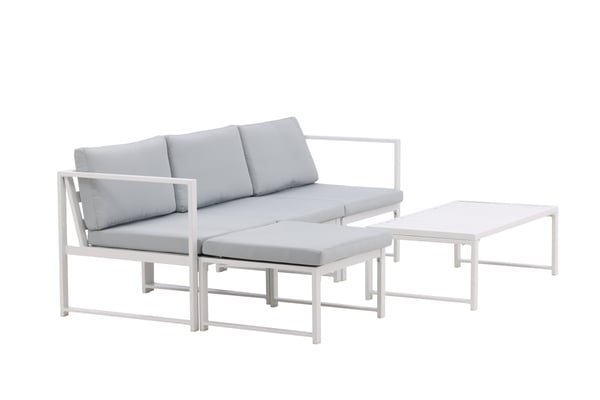 Sohvaryhmä, Salvador, Pöytä: 103x55 cm Sohva: 200x70 cm, Valkoinen