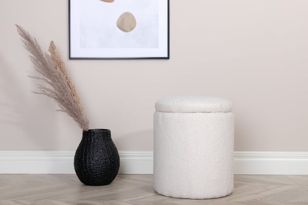 Pouf, Limpen, 40x32 cm, valkoinen